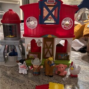 Fisher-Price Red and Blue Farmhouse Playset with Animals